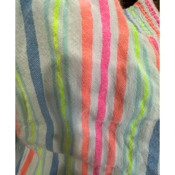 Vineyard Vines Pool Shorts Girls Large 14 Multicolor Neon Striped Pocket Beach - Picture 7 of 7
